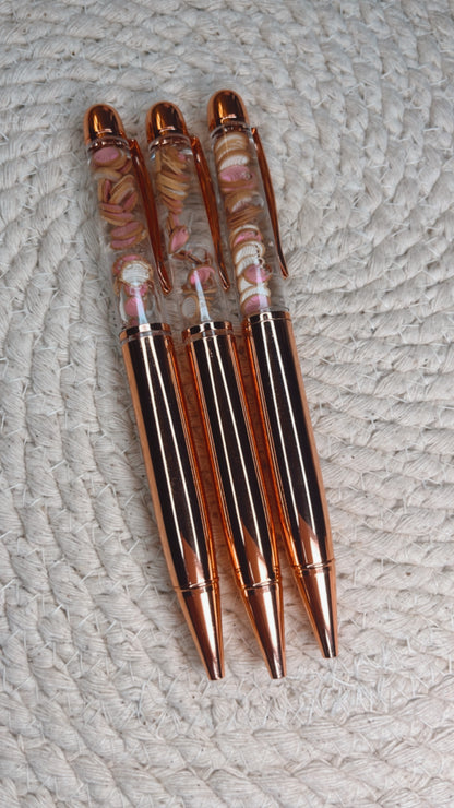 Concha snowglobe twist pen (Rose Gold)