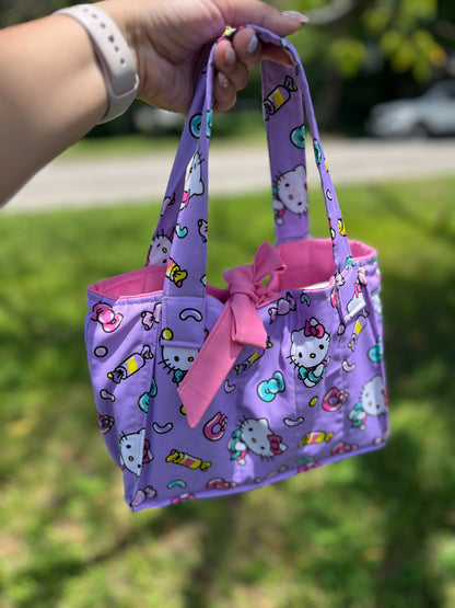 Mini purple kitty tote