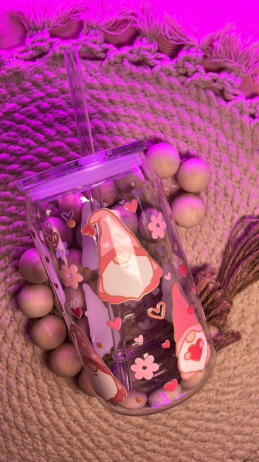 Valentines Day Gnomes acrylic cup