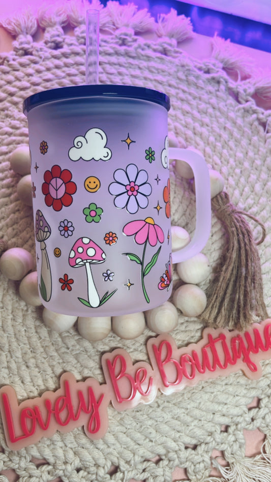 Spring fever frosted glass mug