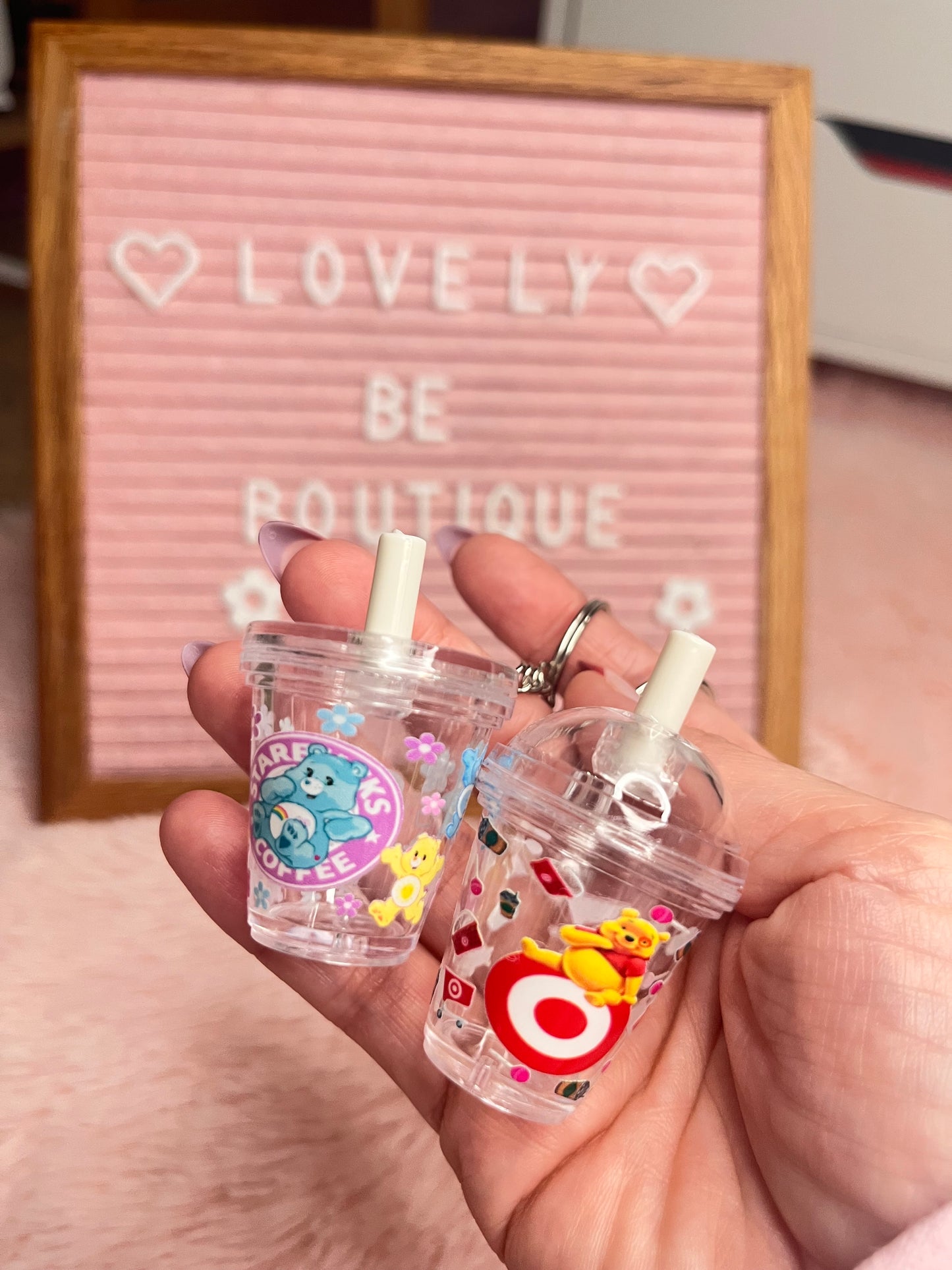 Cute coffee cup keychain