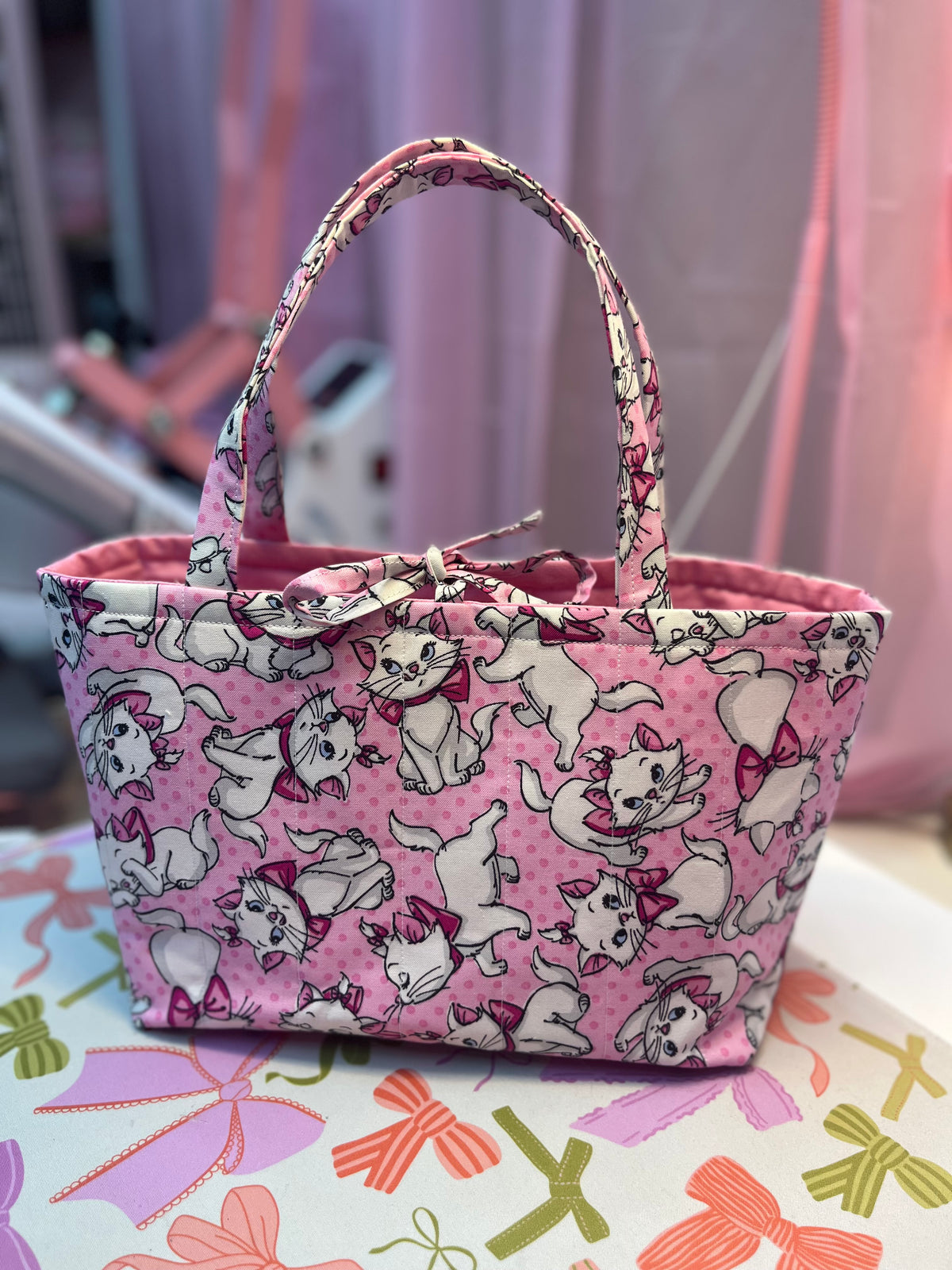 White kitty Mini tote bag