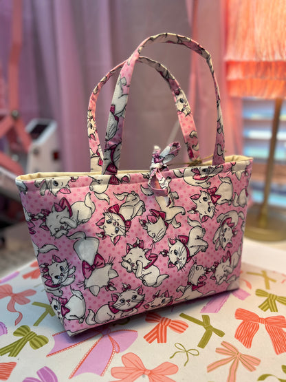 White kitty Mini tote bag