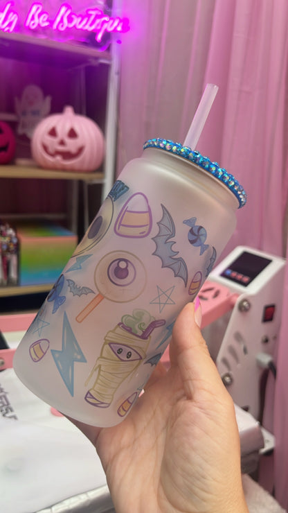 Blue Zombie glass libby cup