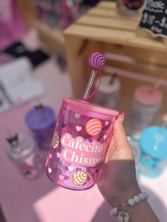 Cafecito Y Chisme glass mug