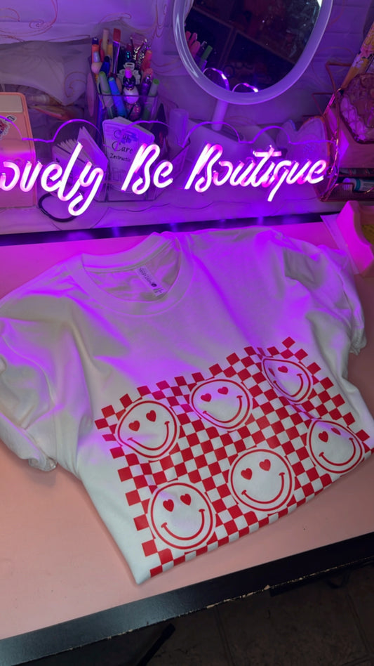 Checkered heart White shirt