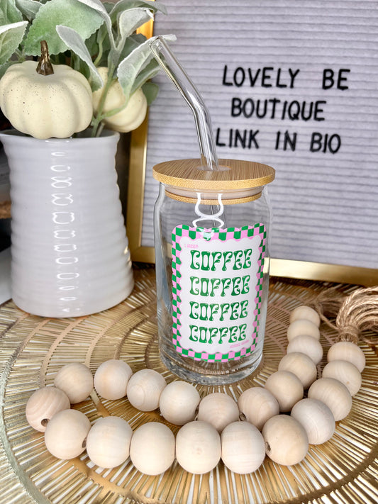 I need Coffee glass cup (Green& Pink)