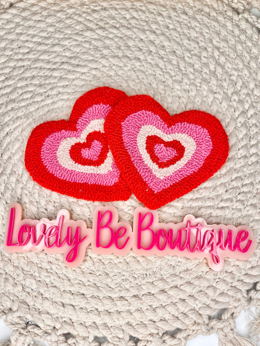 Retro heart mug rug coaster