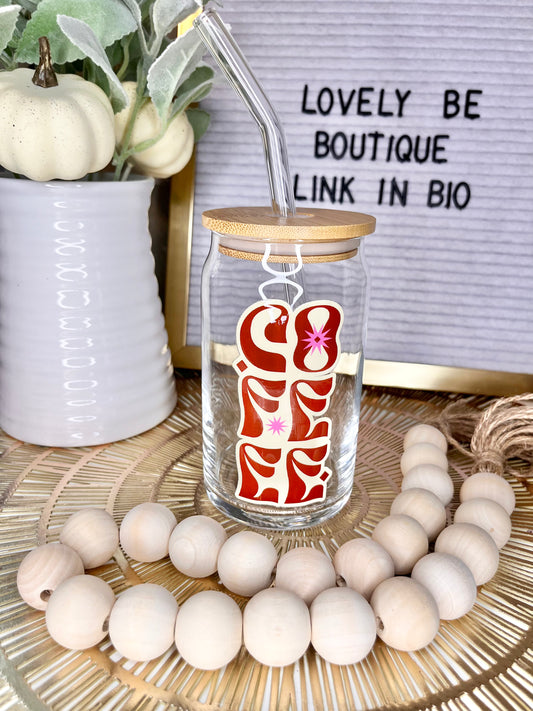 Coffee Vibes glass cup