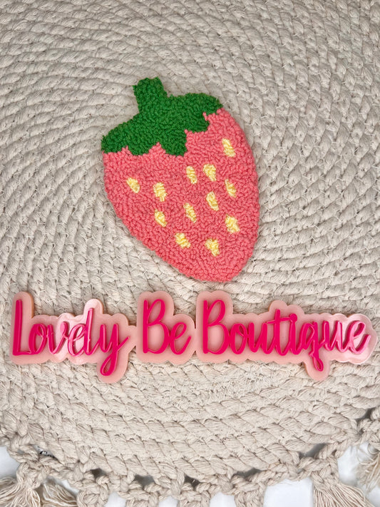 Strawberry mug rug