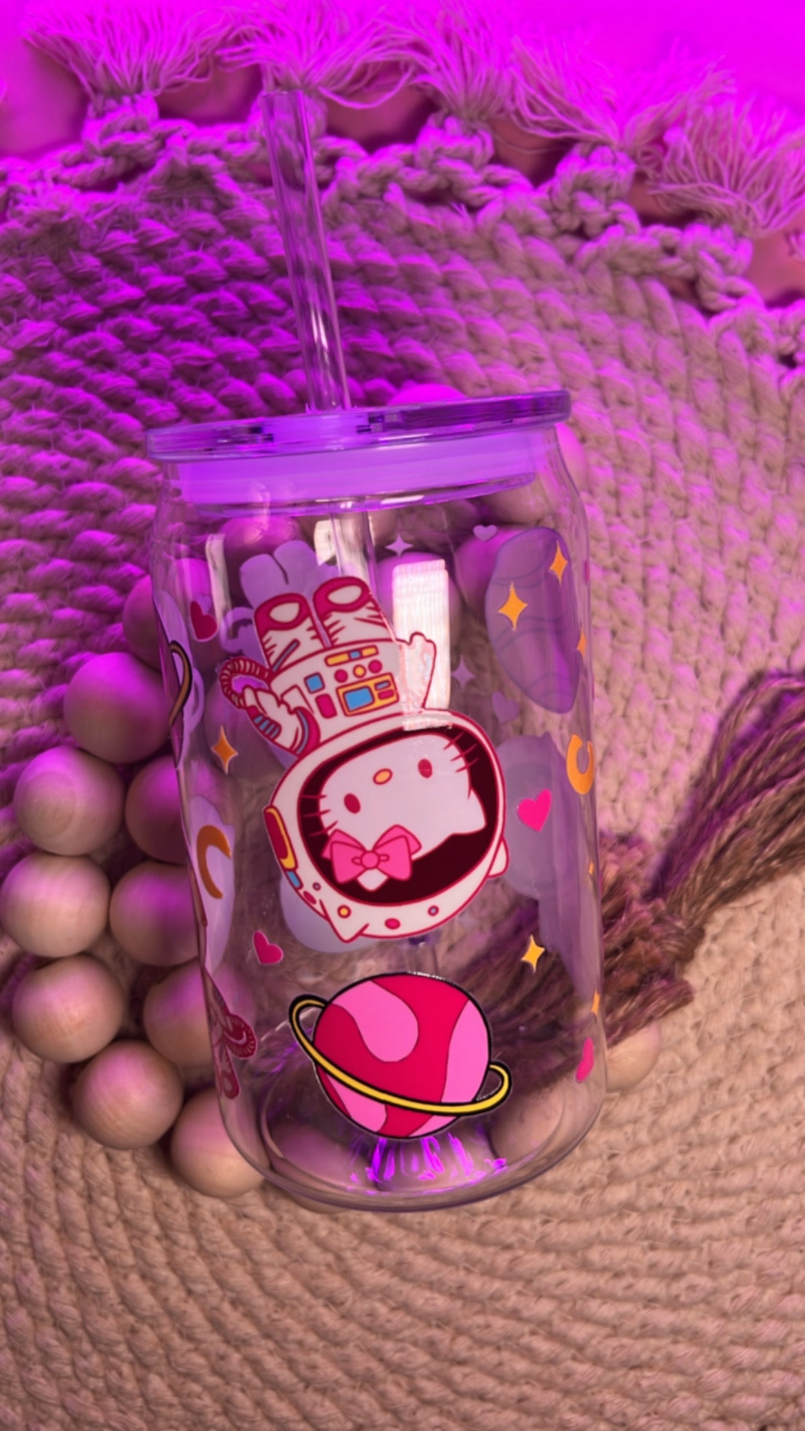 Kitty Astronauts acrylic cup