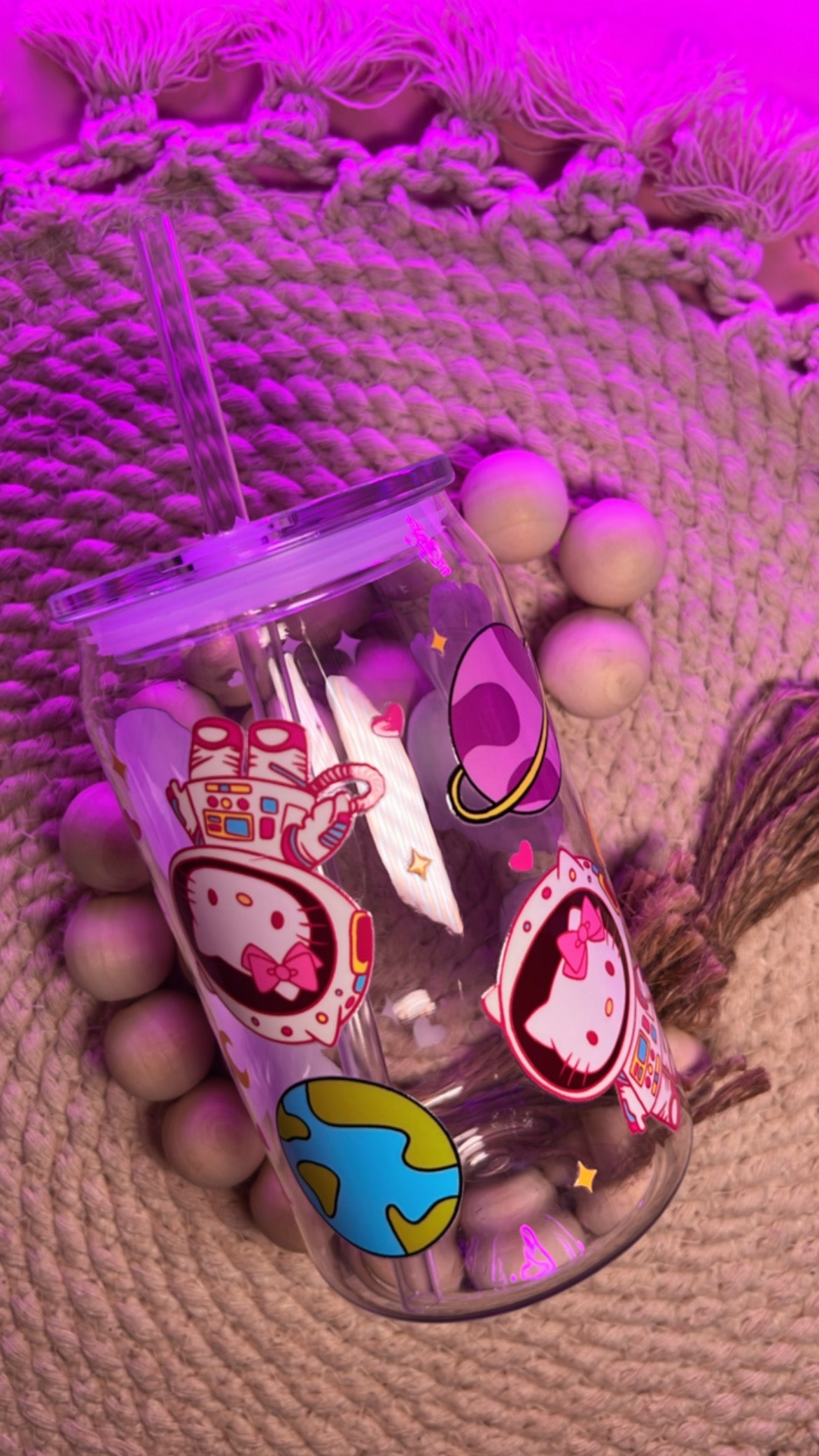 Kitty Astronauts acrylic cup