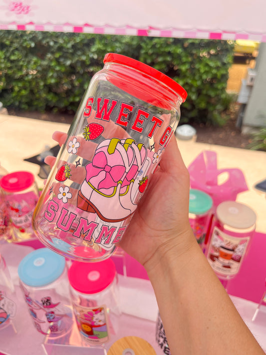 Sweet Girl Summer boots glass cup