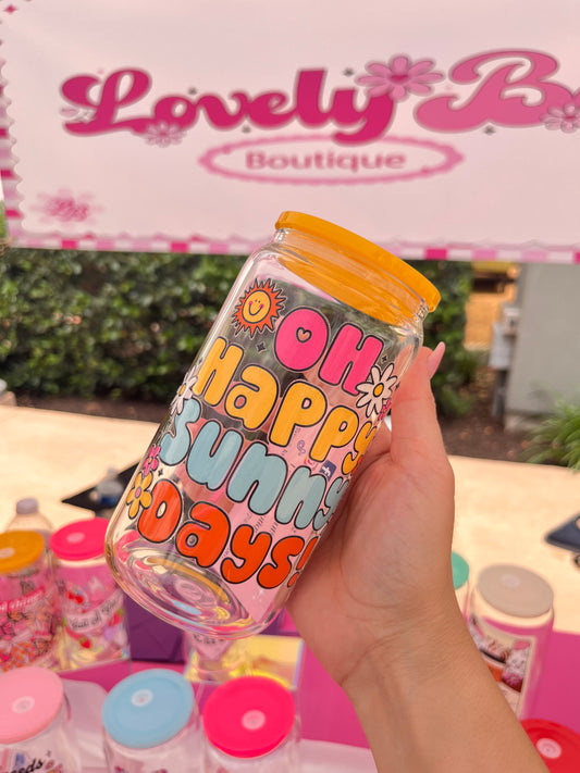 Oh happy sunny days glass cup