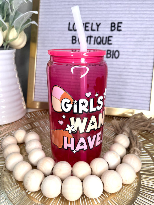 Girls Just want to have Pan glass cup Bundle