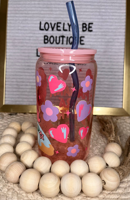 Pink Bonita glass cup BUNDLE