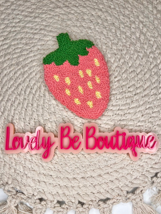 Strawberry mug rug