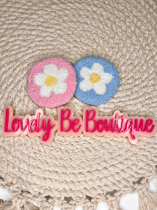 Blue & Pink daisy car coasters