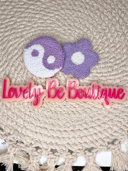 Purple Ying Yang/ daisy car coasters