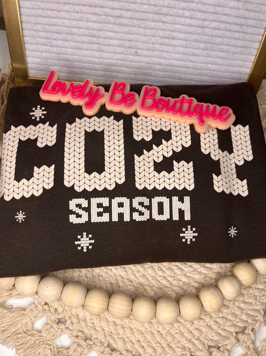 Cozy Vibes dark brown crewneck