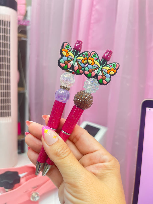 Butterfly beaded pen