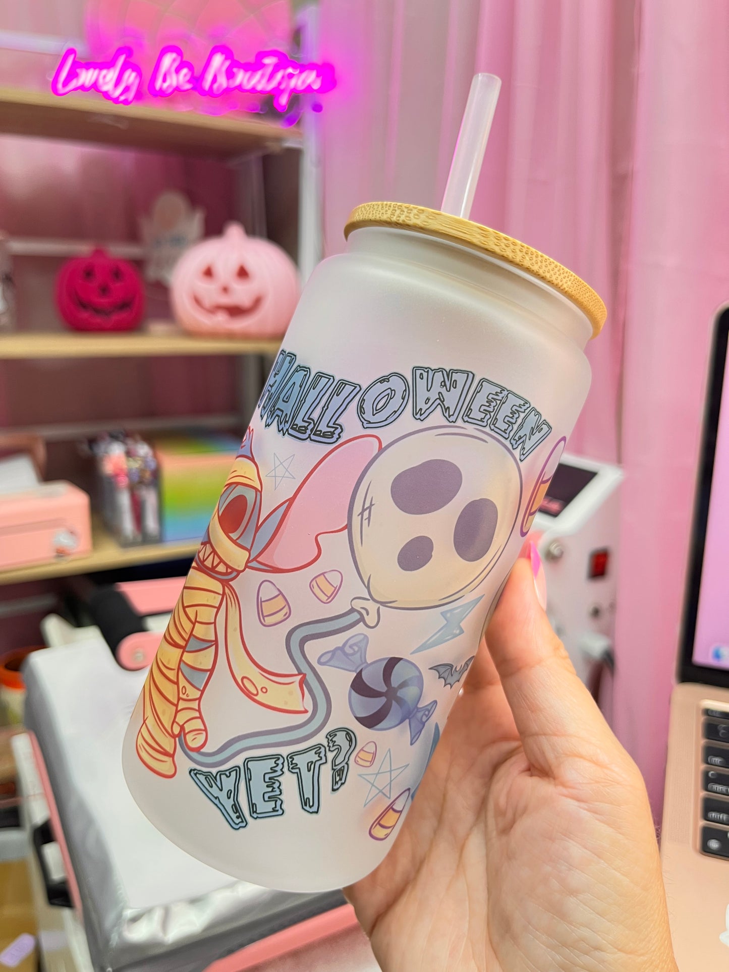 Blue Zombie glass libby cup
