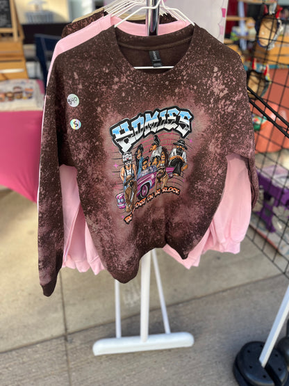 Bleached brown Homies sweatshirt