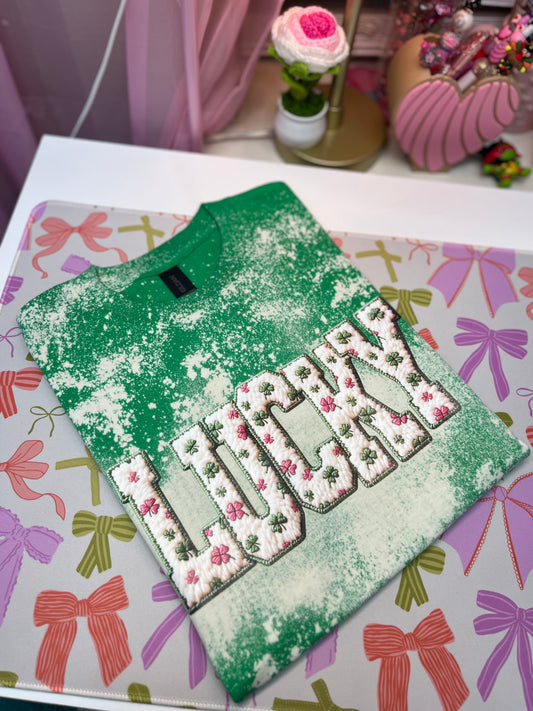 LUCKY Green bleached tee