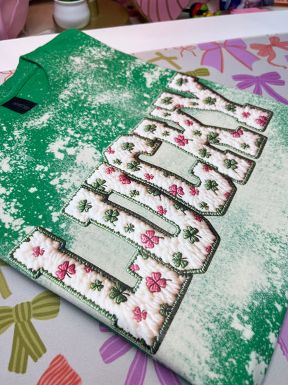 LUCKY Green bleached tee