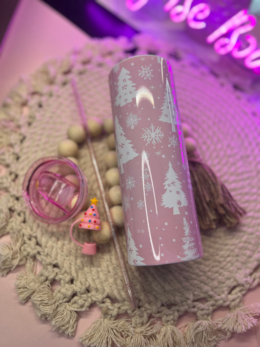 Pink Christmas tumbler