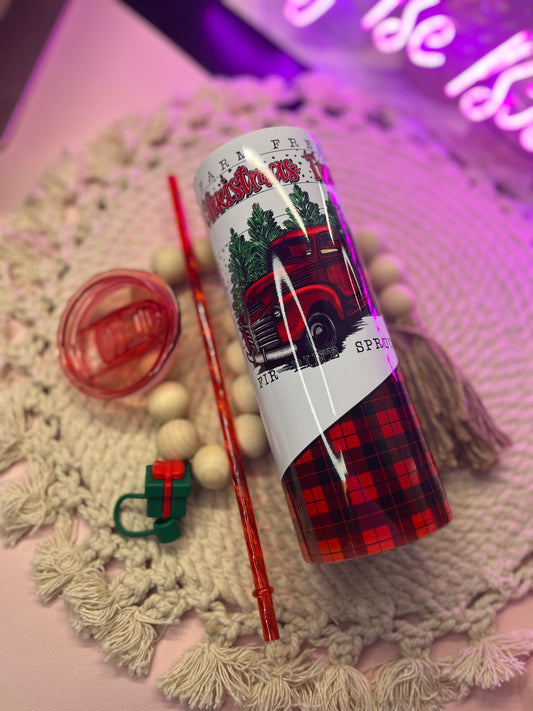 Farm fresh Christmas trees tumbler