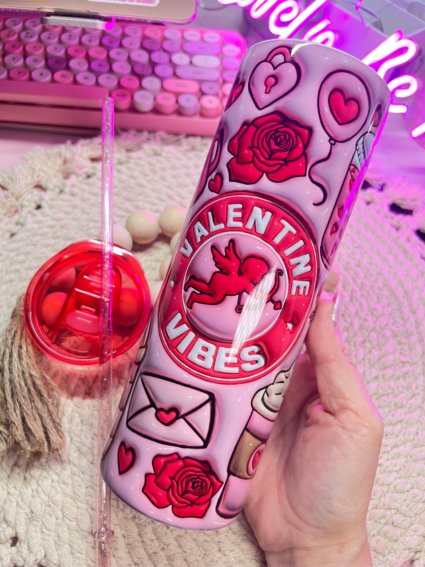 Valentines vibes tumbler