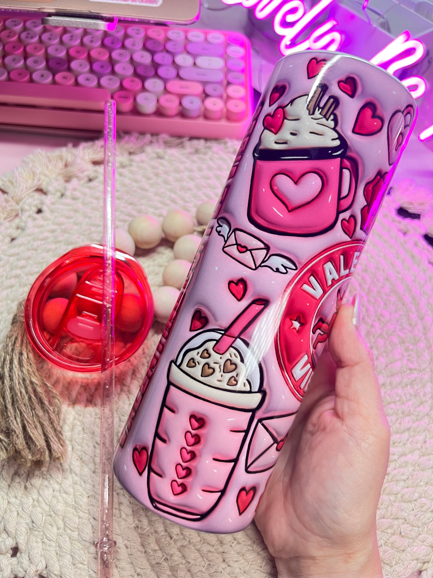 Valentines vibes tumbler