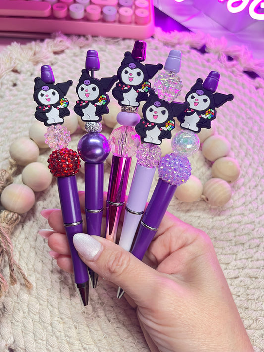 Kuromi beaded pens