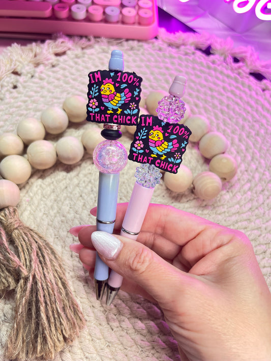 100% that chick beaded pen