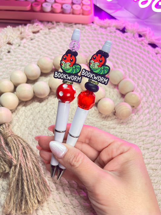 Bookworm beaded pen