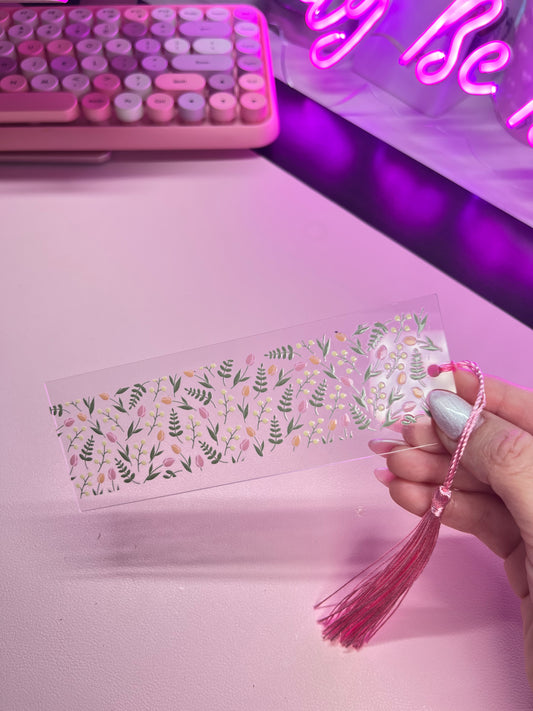 Pink Spring Tulips bookmark