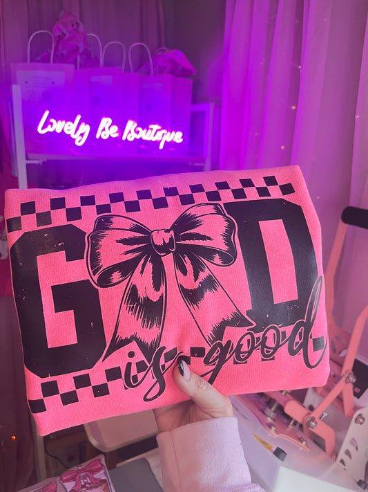 God is good checkered Bow