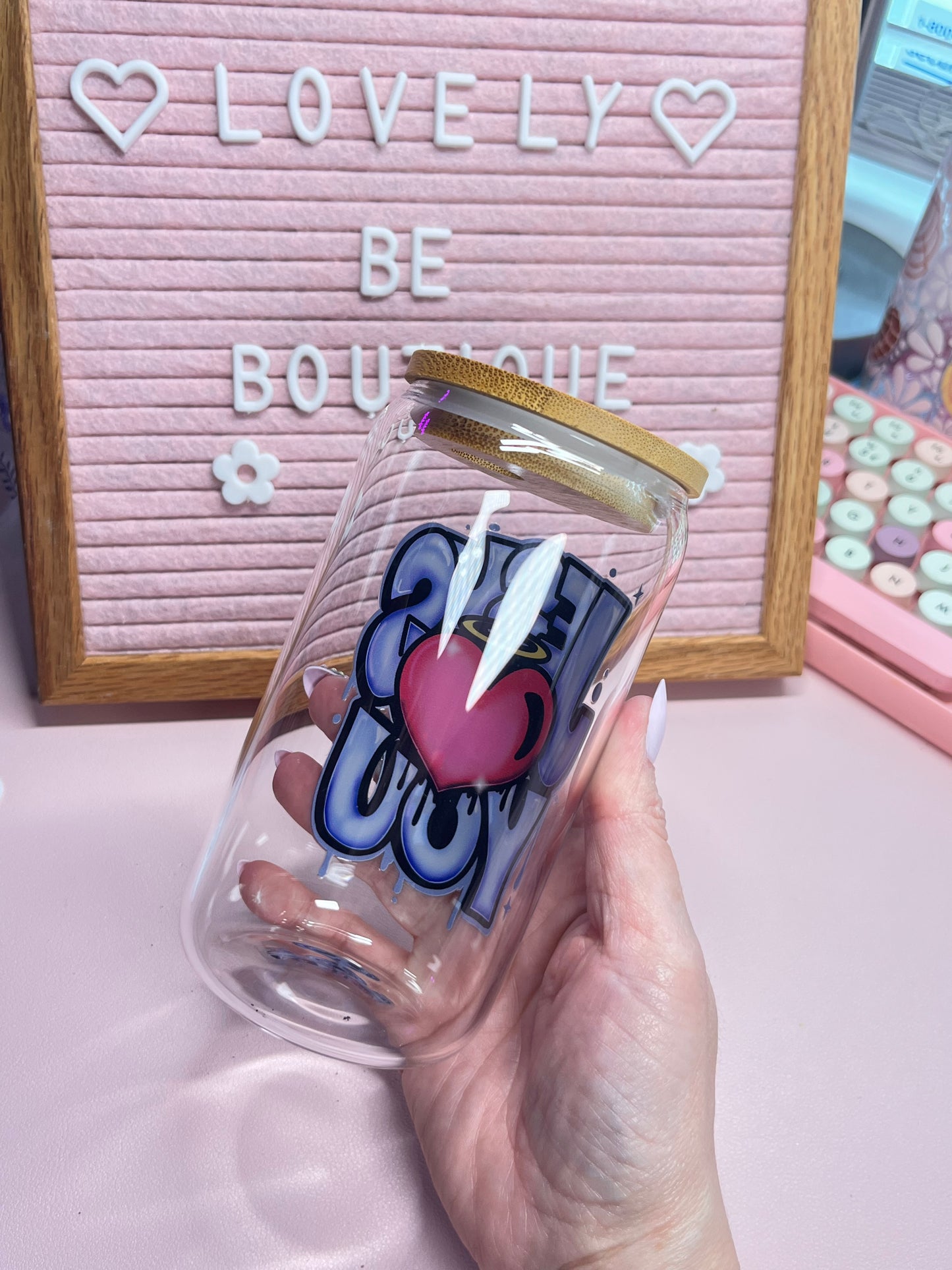90's Jesus Loves You glass libby cup