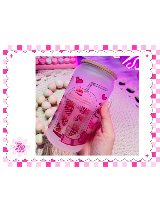 Sweet snacks frosted glass cup