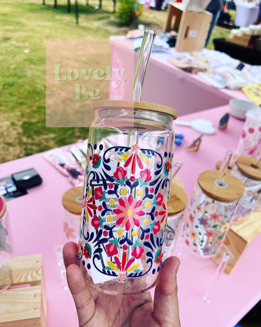 Talavera glass cup